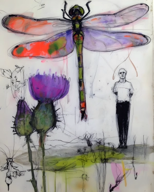 Dragonfly Over Quiet Garden