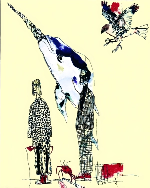 "Midnight Orchard Ritual" art print by naturecalls