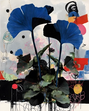 Blue Fans in the Static